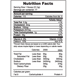 Muscle Core™ ISO-WHEY Chocolate Nutrition Facts, 77 Servings