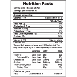 Muscle Core™ ISO-WHEY Vanilla Nutrition Facts, 77 Servings
